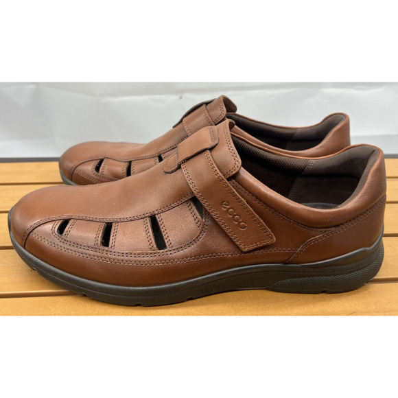 ECCO Irving Comfort Fisherman Sandals Classic Brown Leather Retro Size 11 main image 6